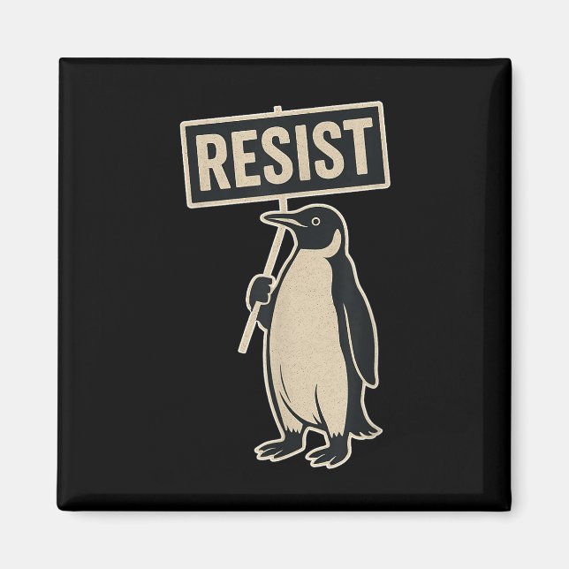 Íman Resistência ao Pinguim em Protesto Contra Tarifas (Frente)