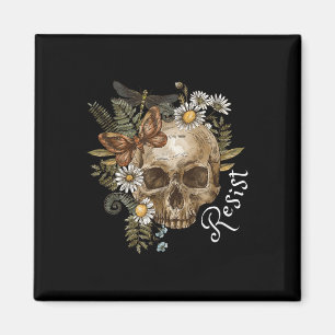 Íman Resistência Sutil Anti-Trump Caveira Floral Botâni