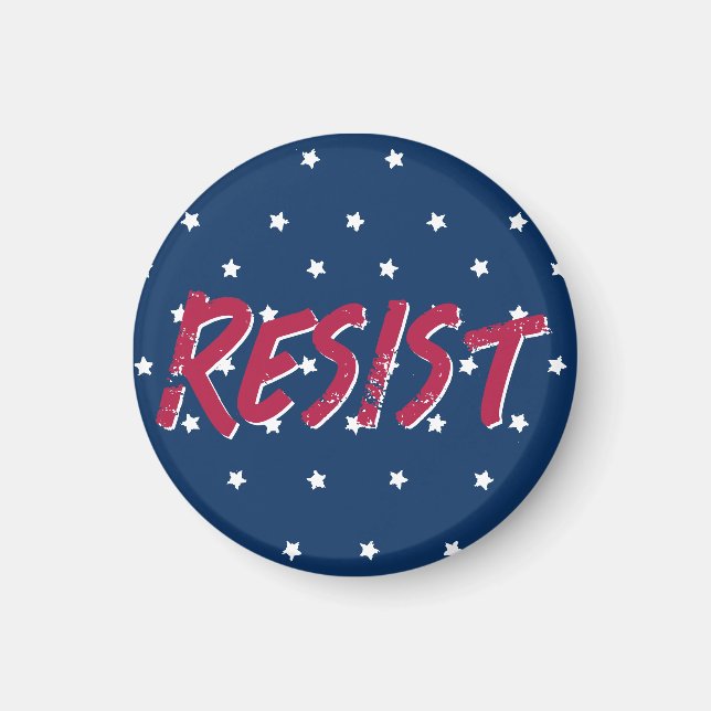 Íman Resistir Resistência Vermelha e Azul Bandeira Core (Frente)