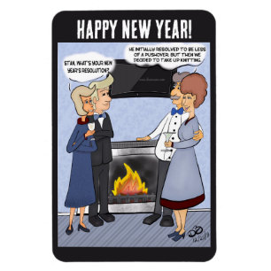 Íman Resolução de Ano Novo Magneta de Cartoon Engraçado