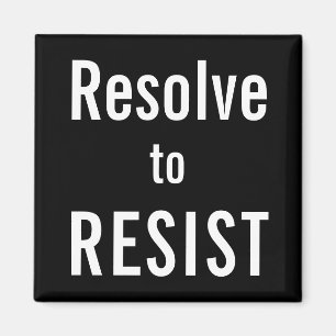 Íman Resolver para RESIST, texto branco em negrito no í