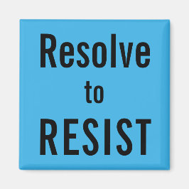 Íman Resolver para RESIST, texto preto no ímã azul-céu