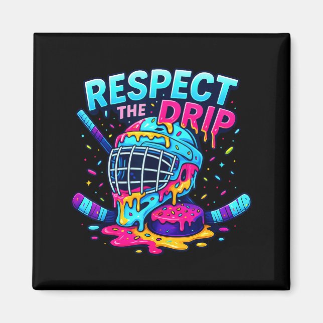 Íman Respect The Drip Ice Hockey Stick &amp; Puck Dripn (Frente)