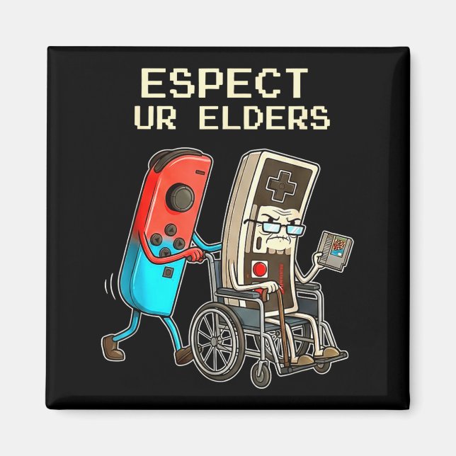 Íman Respect Ur Elders Retro Gaming Controller Funny  (Frente)