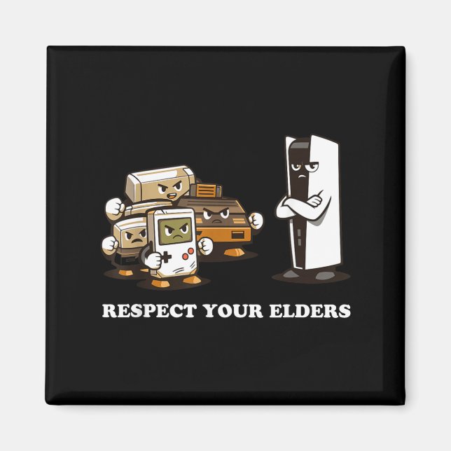 Íman Respect Your Elders T Retro 90s Gaming  (Frente)