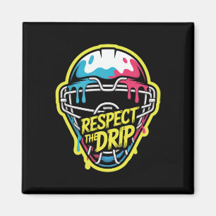 Íman Respeite A Máscara De Goleiro De Hóquei Drip Hóque