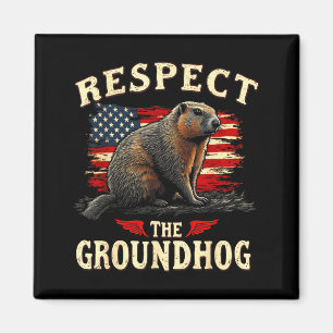 Íman Respeite O Dia Do Groundhog Feliz Dia Do Groundhog