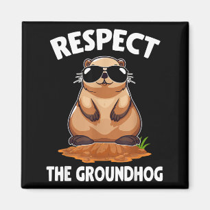 Íman Respeite O Groundhog Amante Do Groundhog Feliz Gro
