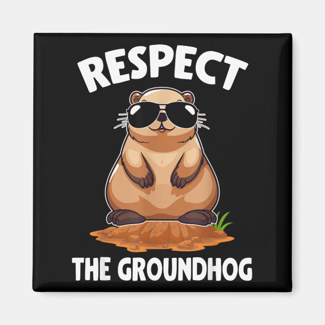 Íman Respeite O Groundhog Amante Do Groundhog Feliz Gro (Frente)