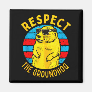 Íman Respeite O Groundhog Engraçado Woodchuck Dia Do Gr
