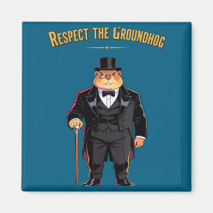 Íman Respeite O Groundhog Engraçado Woohuck E Marmota D