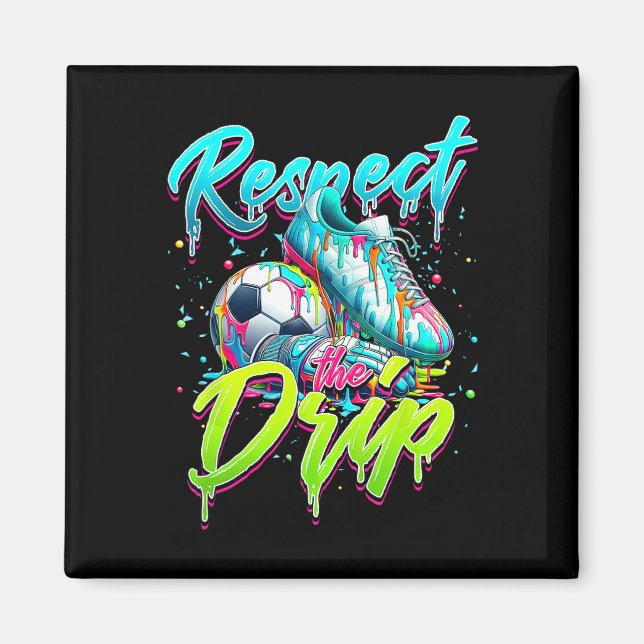 Íman Respeite O Sorvete De Futebol Drip Com Granulado (Frente)