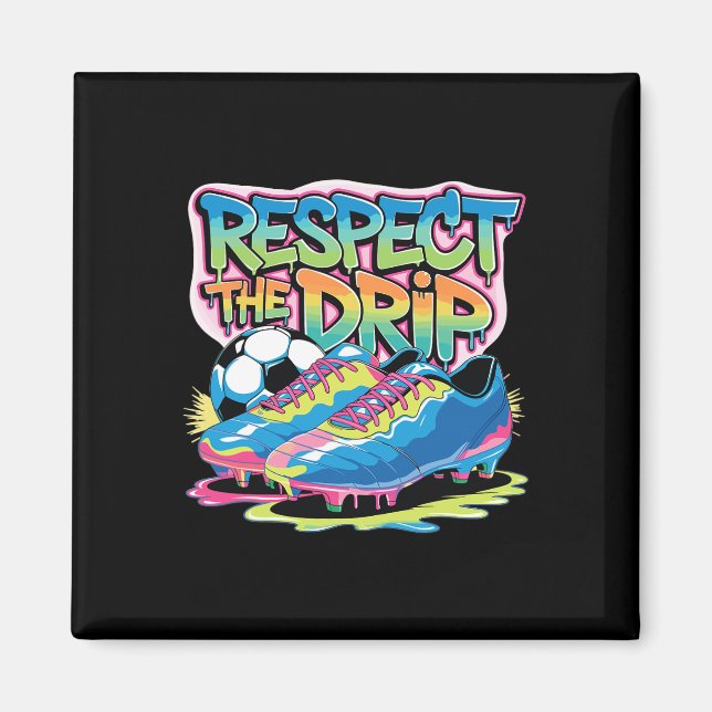 Íman Respeite O Sorvete De Futebol Drip Com Granulado (Frente)