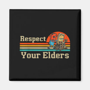 Íman Respeite os idosos jogos retrô divertido controle