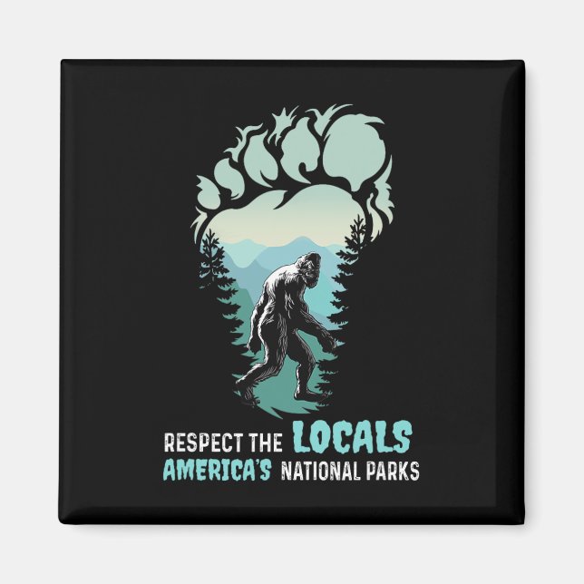 Íman Respeite os Locais Pé Grande Sasquatch Parque Naci (Frente)