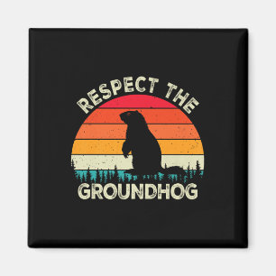 Íman Respeite Os Roedores Do Dia Da Marmota Cute Retro