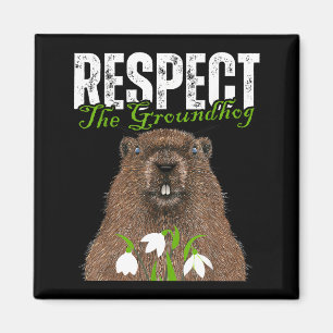 Íman Respeito Vintage Ao Groundhog Engraçado Dia do Gro