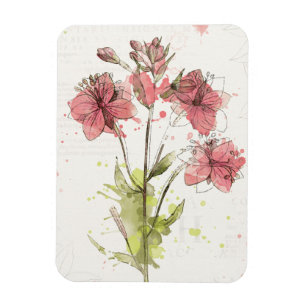 Íman Respingo cor-de-rosa escuro floral