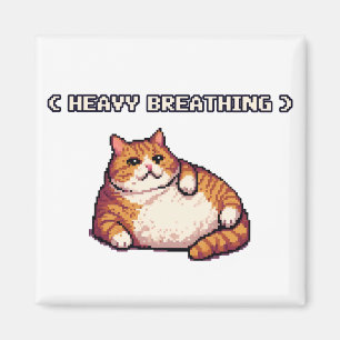 Íman Respiração intensa arte de "pixel" de gato gordo