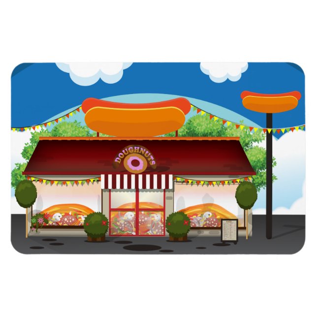 Íman Restaurante de Fast Food Cartoon (Horizontal)