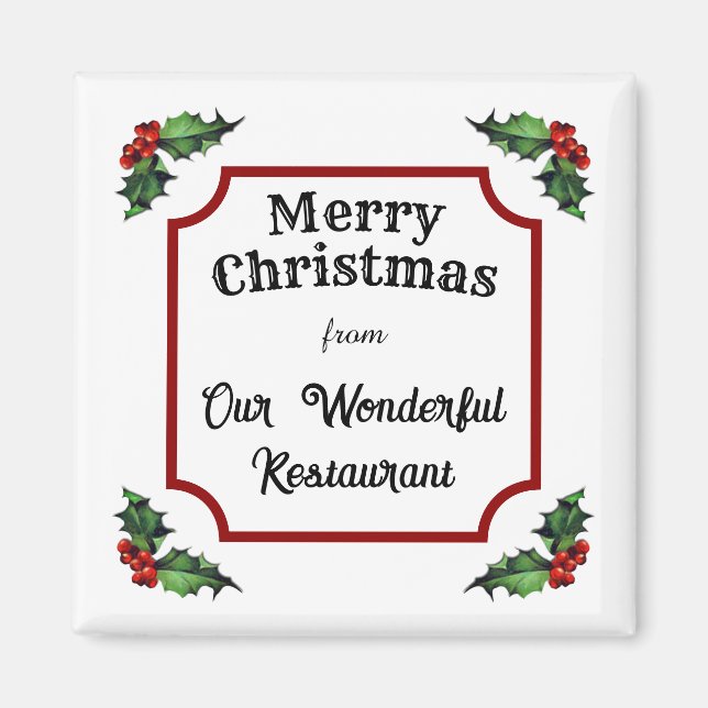 Íman Restaurante Personalizado Feliz Natal (Frente)