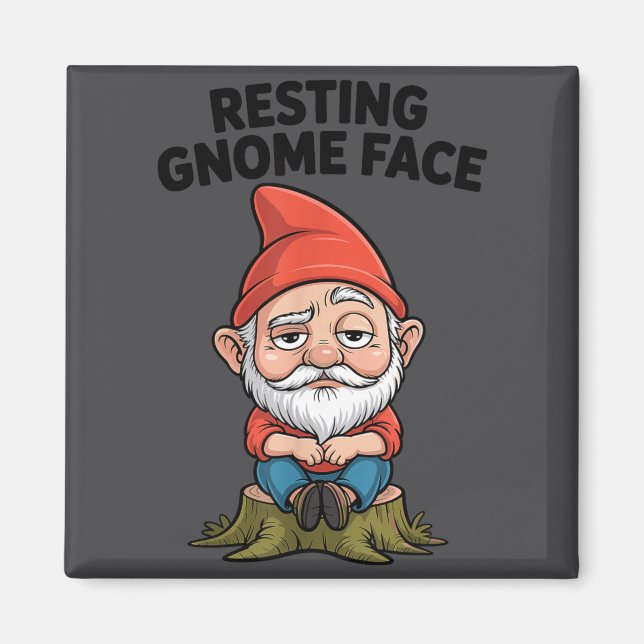 Íman Resting Gnome Face Cute Funny Christmas Kawaii Car (Frente)