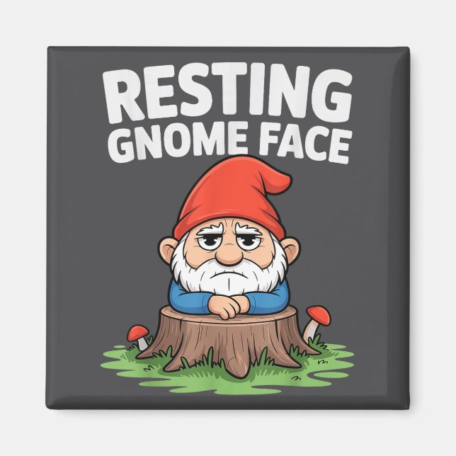Íman Resting Gnome Face Cute Funny Christmas Kawaii Car (Frente)