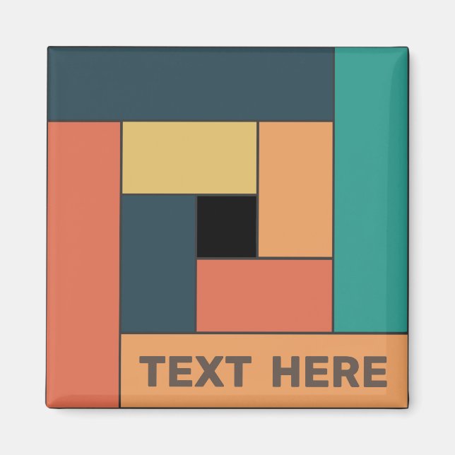 Íman Retângulos geométricos (ver2) com qualquer ímã de  (Frente)