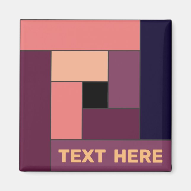 Íman Retângulos geométricos (ver5) com qualquer ímã de  (Frente)