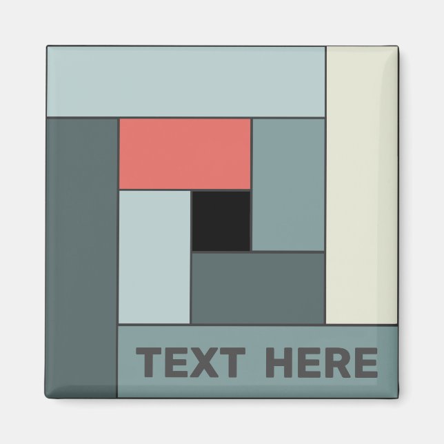 Íman Retângulos geométricos (ver6) com qualquer ímã de  (Frente)