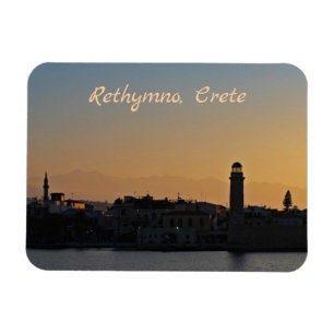Íman Rethymno Crete Cityscape Sunset Magnet