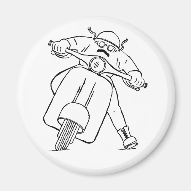 Íman Retorna o Patinete do motor com bigode (Frente)