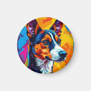 Íman Retrato Abstrato do Cão Basenji