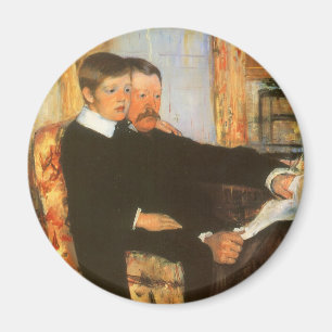 Íman Retrato Antigo de Pai e Filho por Mary Cassatt