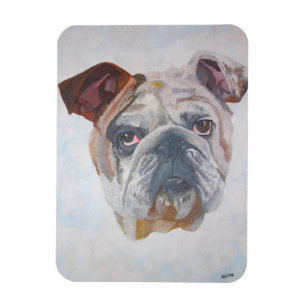 Íman Retrato Artístico Do Bulldog Americano
