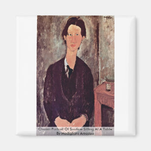 Íman Retrato Chaiim De Soutine Sentado Em Uma Mesa