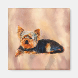 Íman Retrato da aguarela da arte do cão do yorkshire