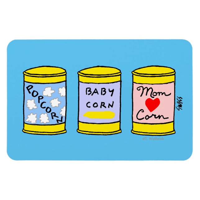 Íman Retrato da família Engraçado Corny Cartoon Mãe Pai (Horizontal)