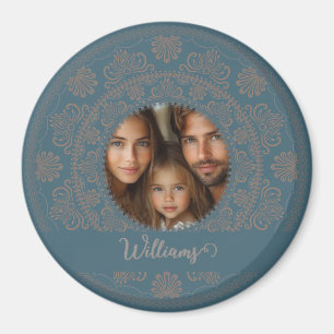 Íman Retrato da família personalizada Dourado Rococo Ma