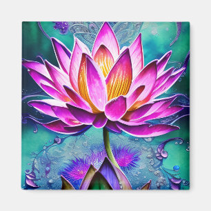 Íman Retrato da Flor de Lotus Cor-de-rosa impressionant