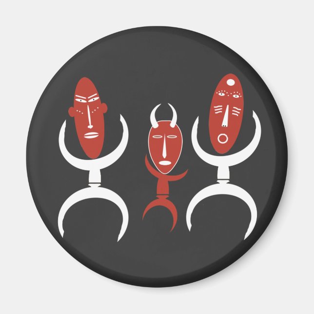 Íman retrato de abstrato africano (Frente)