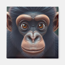 Retrato de anime chimpanzé doido e engraçado