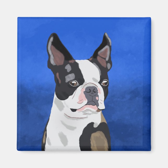 Íman Retrato de Arte de Pintura de Óleo de Cachorro de  (Frente)