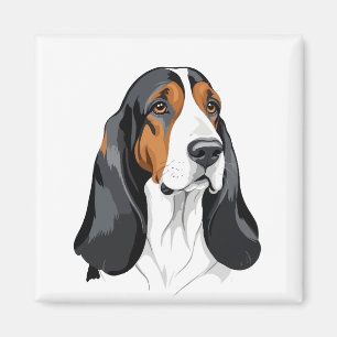 Íman Retrato de Arte Gráfica do Vetor de Caça-Basset