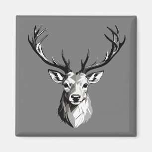 Íman Retrato de Arte Gráfica do Vetor de Stag Parte Sup