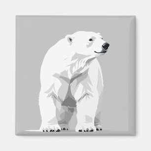 Íman Retrato de Arte Gráfica do Vetor do Urso Polar Sel