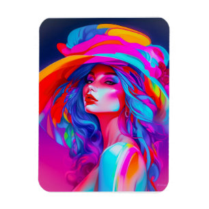 Íman Retrato de Arte Pop Neon