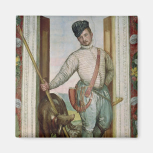 Íman Retrato de auto no traje da caça, 1562