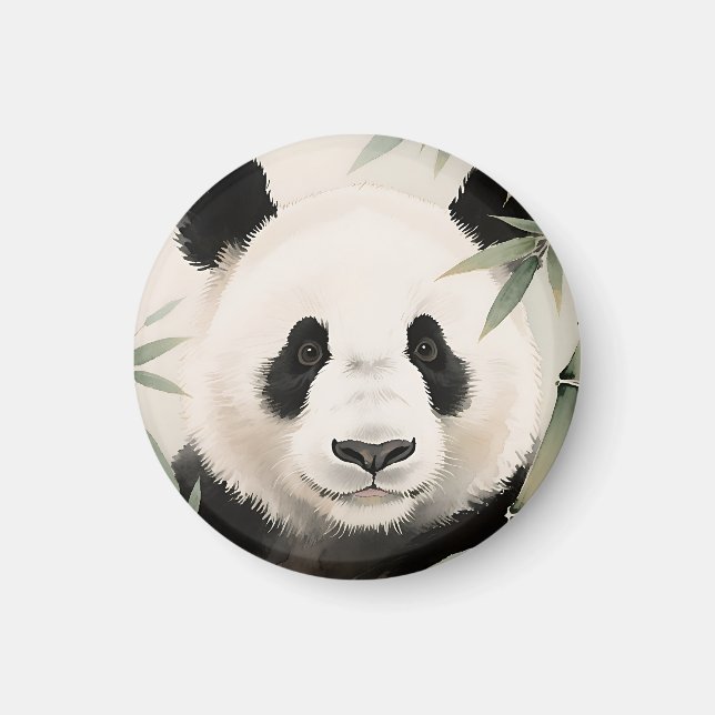 Íman Retrato de Bambu do Panda Gigante (Frente)