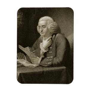 Íman Retrato de Benjamin Franklin, gravado por Thomas